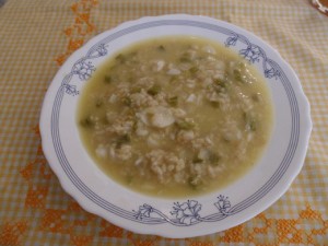 Arroz con bacalao y verduras