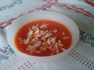 Salmorejo de sandía y tomate