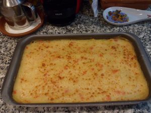 Lasaña de verduras y bechamel de pimientos rojo