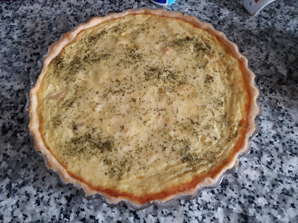 Quiche de salmón y puerro