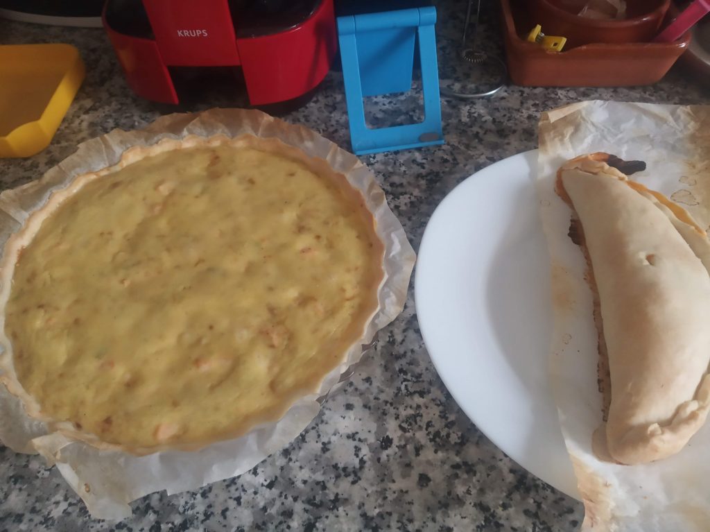 Quiche de salmón y puerro