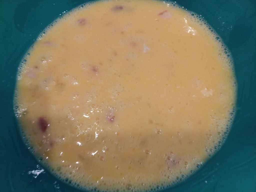 Tortilla de papas, jamón y queso al horno