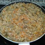 Berenjenas rellenas de verduras y arroz al curry