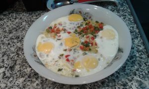 Huevos rotos al Microondas