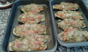 Berenjenas rellenas de verduras