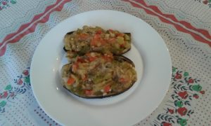 Berenjenas rellenas de verduras