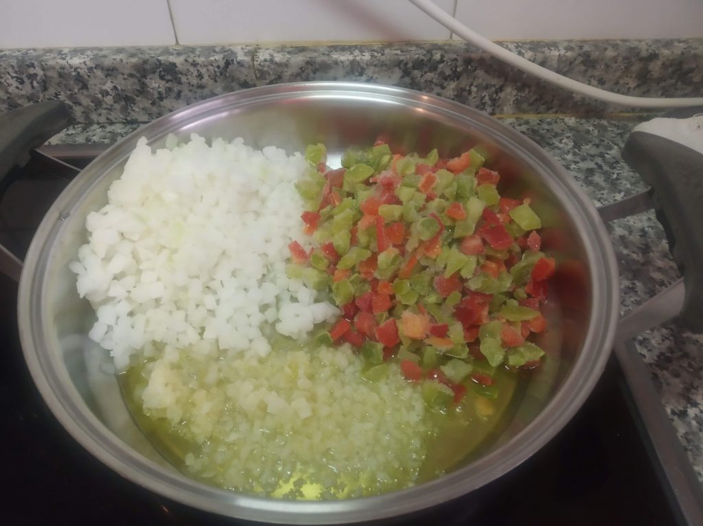 Arroz con calabacín y berenjenas