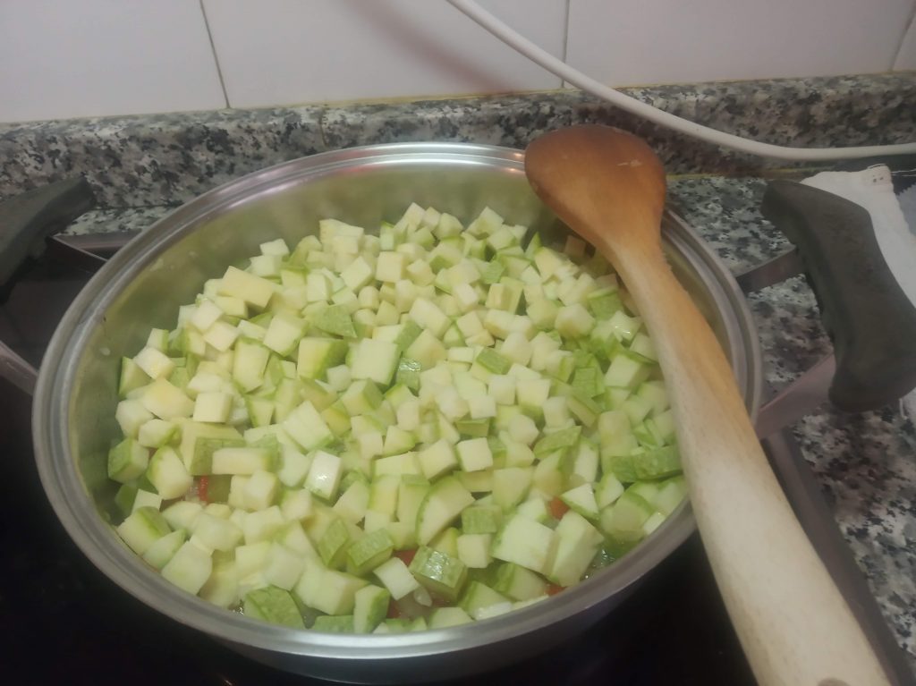 Arroz con calabacín y berenjenas