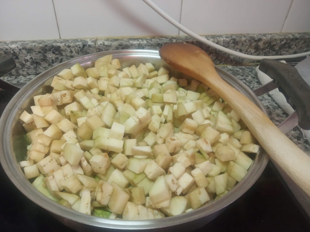 Arroz con calabacín y berenjenas