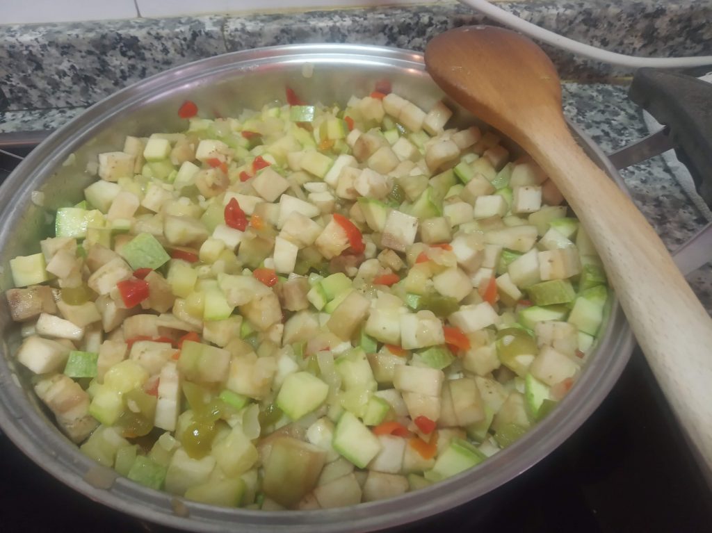 Arroz con calabacín y berenjenas