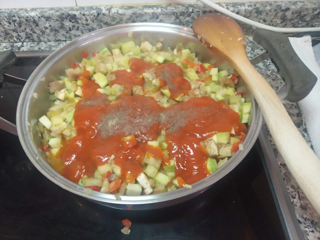 Arroz con calabacín y berenjenas