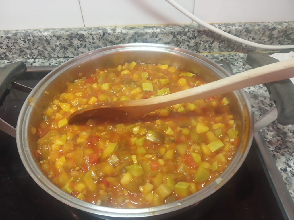 Arroz con calabacín y berenjenas