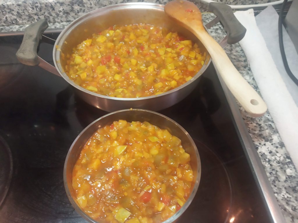 Arroz con calabacín y berenjenas