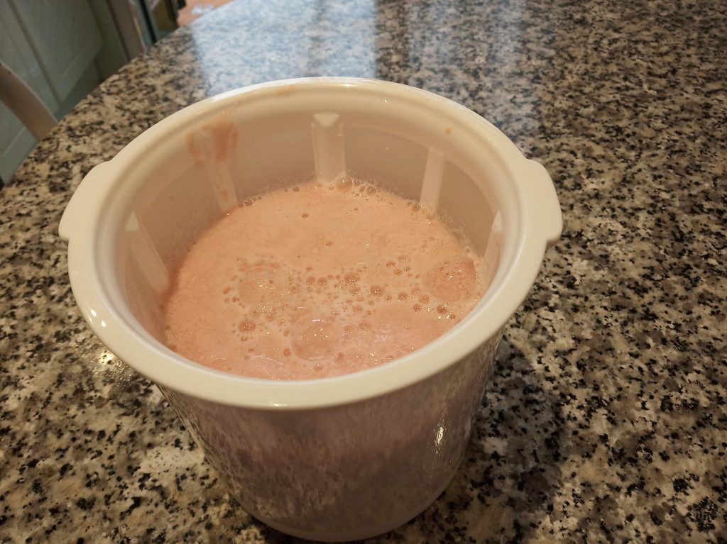Petit de fresa casero con yogurtera