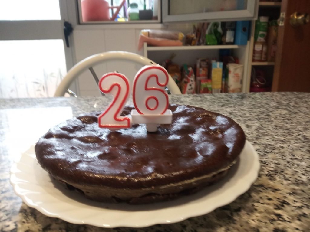 Bizcocho de chocolate y plátano