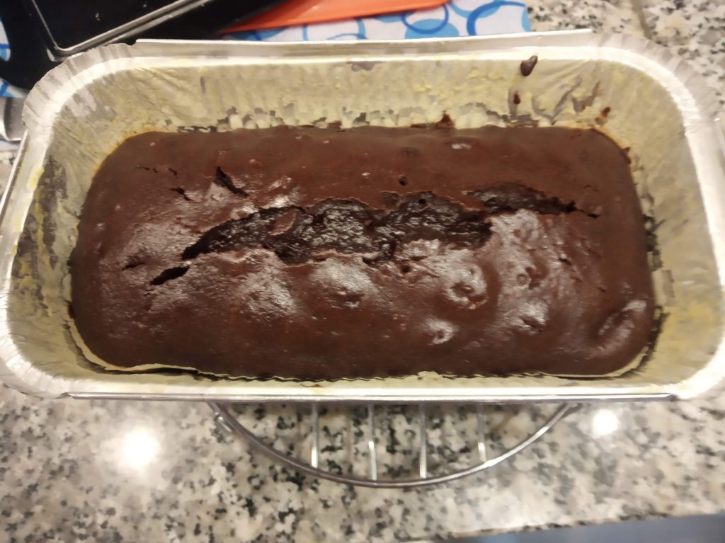 Bizcocho de chocolate y plátano