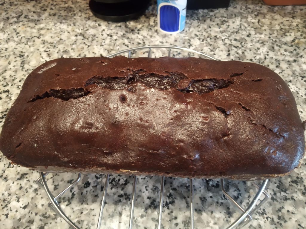 Bizcocho de chocolate y plátano