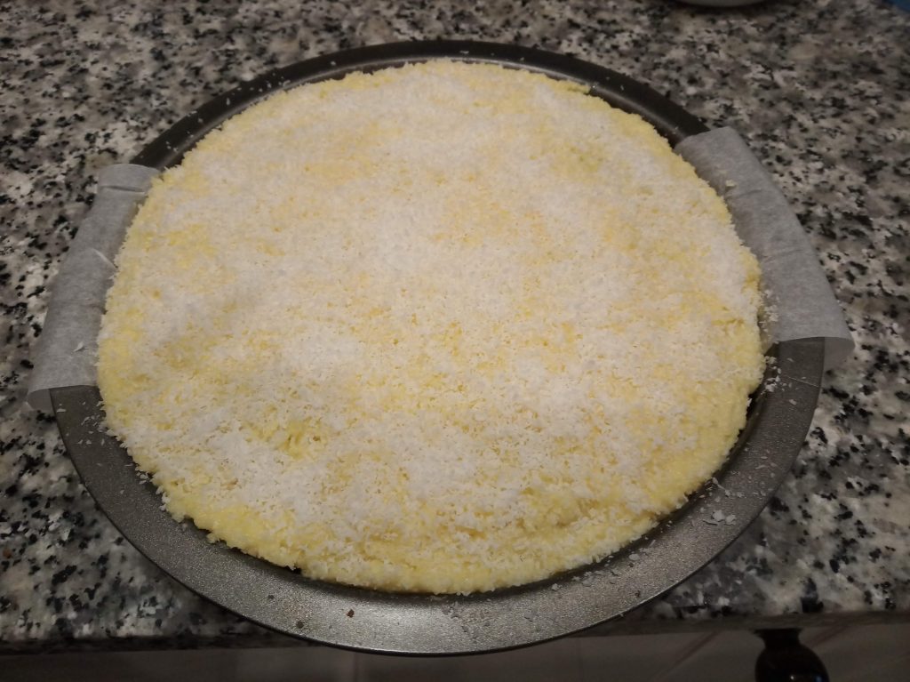 Bizcocho de mantequilla y coco (con la 1/2 de ingredientes)