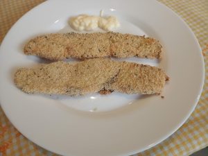 Tintorera o cazón empanado al horno