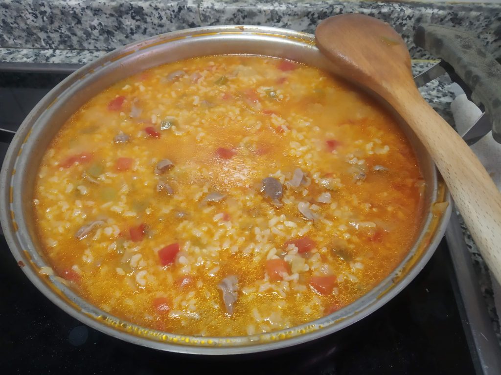 Arroz Caldoso con mollejas de pollo