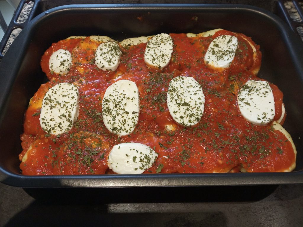 Berenjenas con tomate y mozzarella