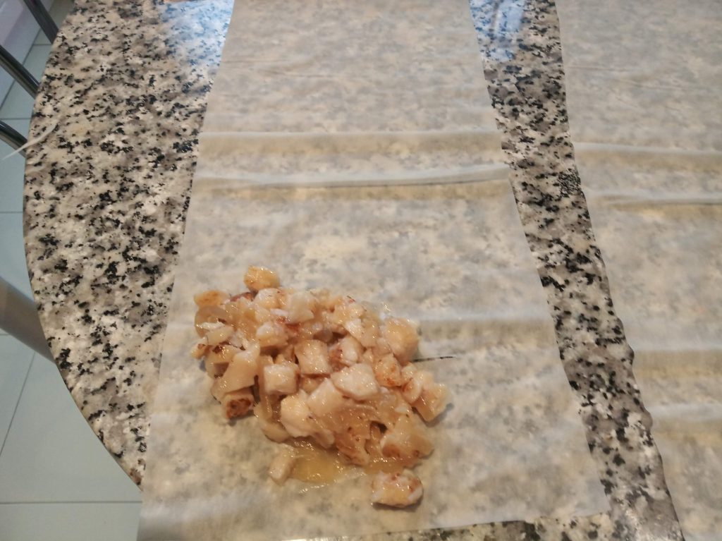 Briwat de pollo y cebolla caramelizada Exprés