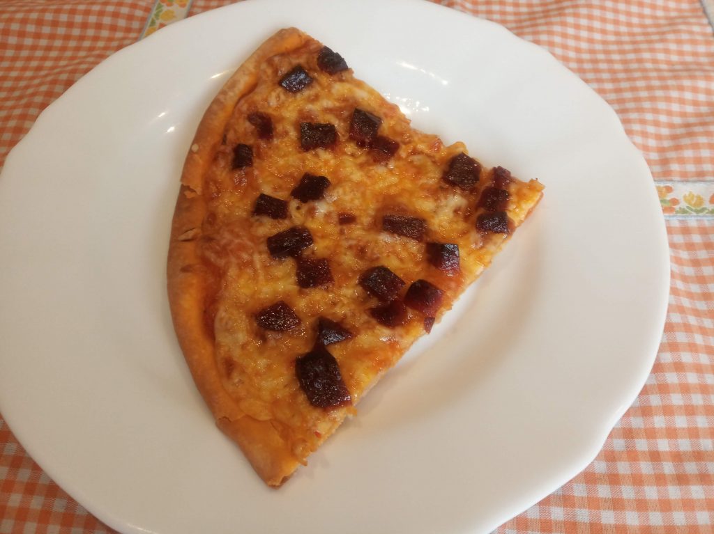 Pizza de Pasta Brisa con chorizo y queso