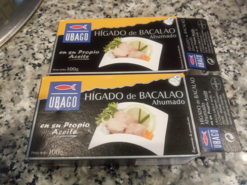 Ensalada de hígado de bacalao