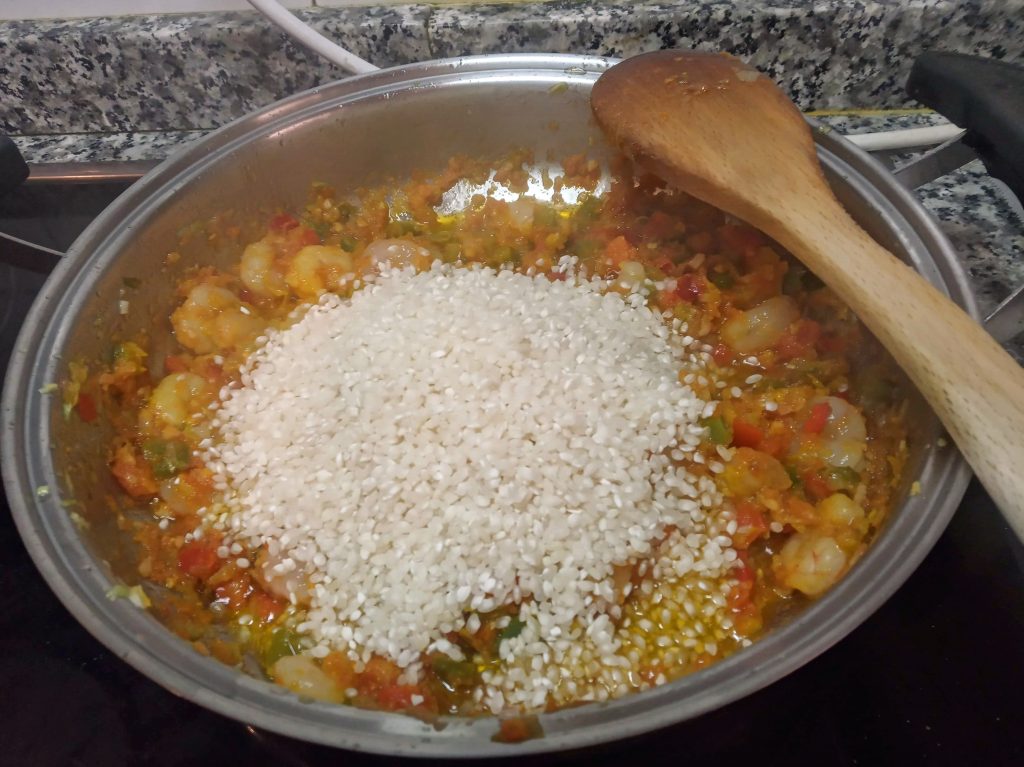 Arroz meloso con gambas