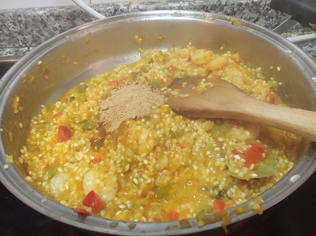 Arroz meloso con gambas