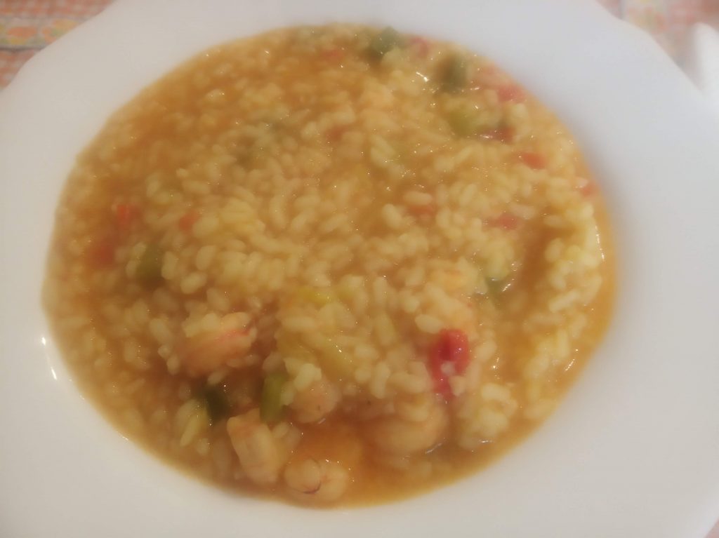 Arroz meloso con gambas